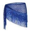 Sequins Tassel Triangle Hip Scarf Glitter Fringe Triangle Waist Wrap Scarf  Women Outfit