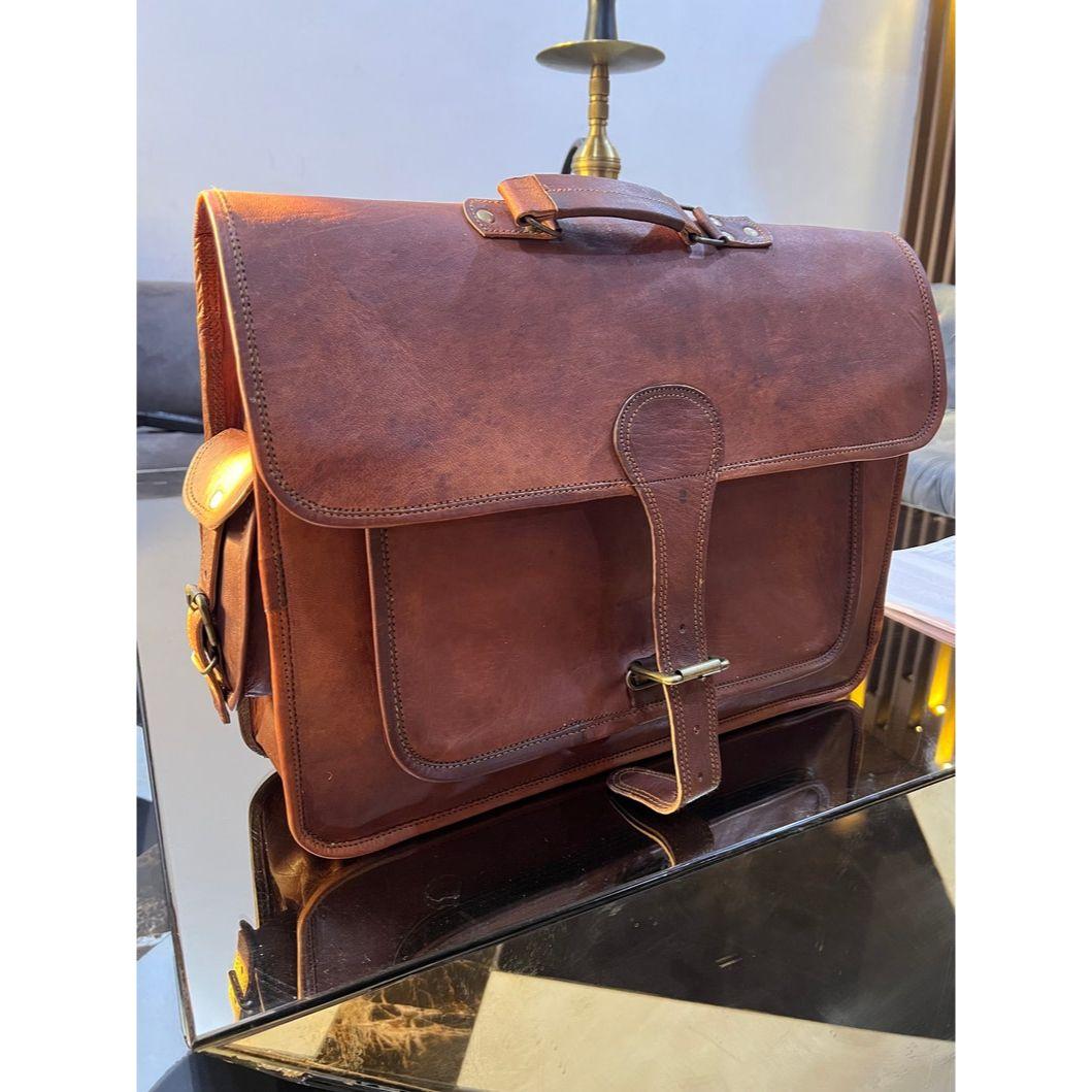 

Кожаная мужская сумка Messenger ручной работы, кожаная сумка через плечо, сумка для ноутбука в винтажном стиле, кожаный портфель, рождественский подарок 18 x 13 x 5 in