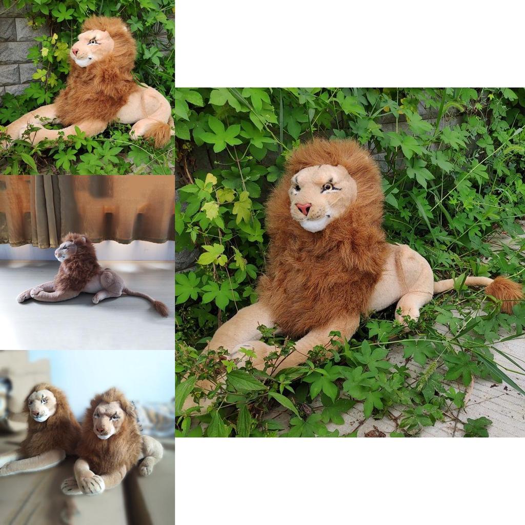 Vivid Lion Plush Soft Cuddly Huge Stuffed Animal Delightful Jungle Doll For Kids