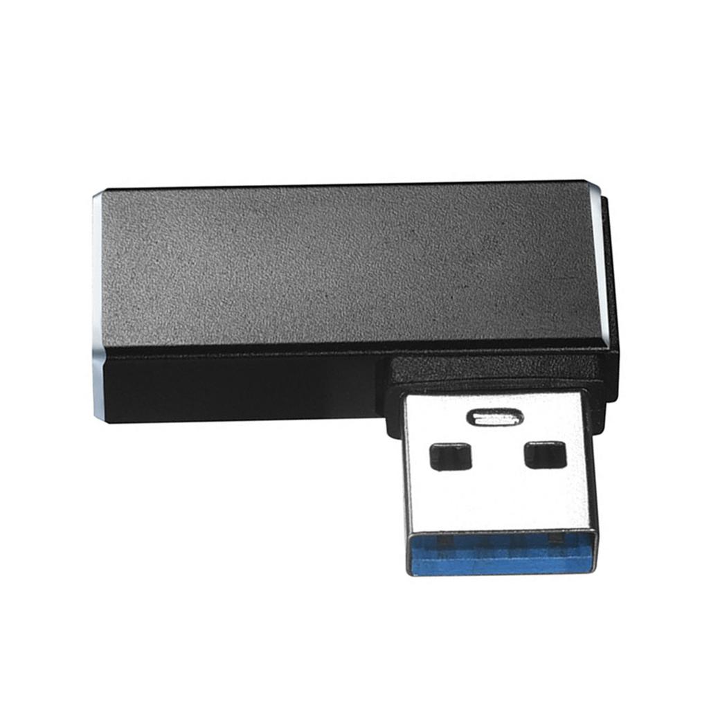 Portable USB Expansion Adapter USB 3.0 Right Angle Male To Female Converter Fast Data Transfer Rates Up To 5Gbps Black