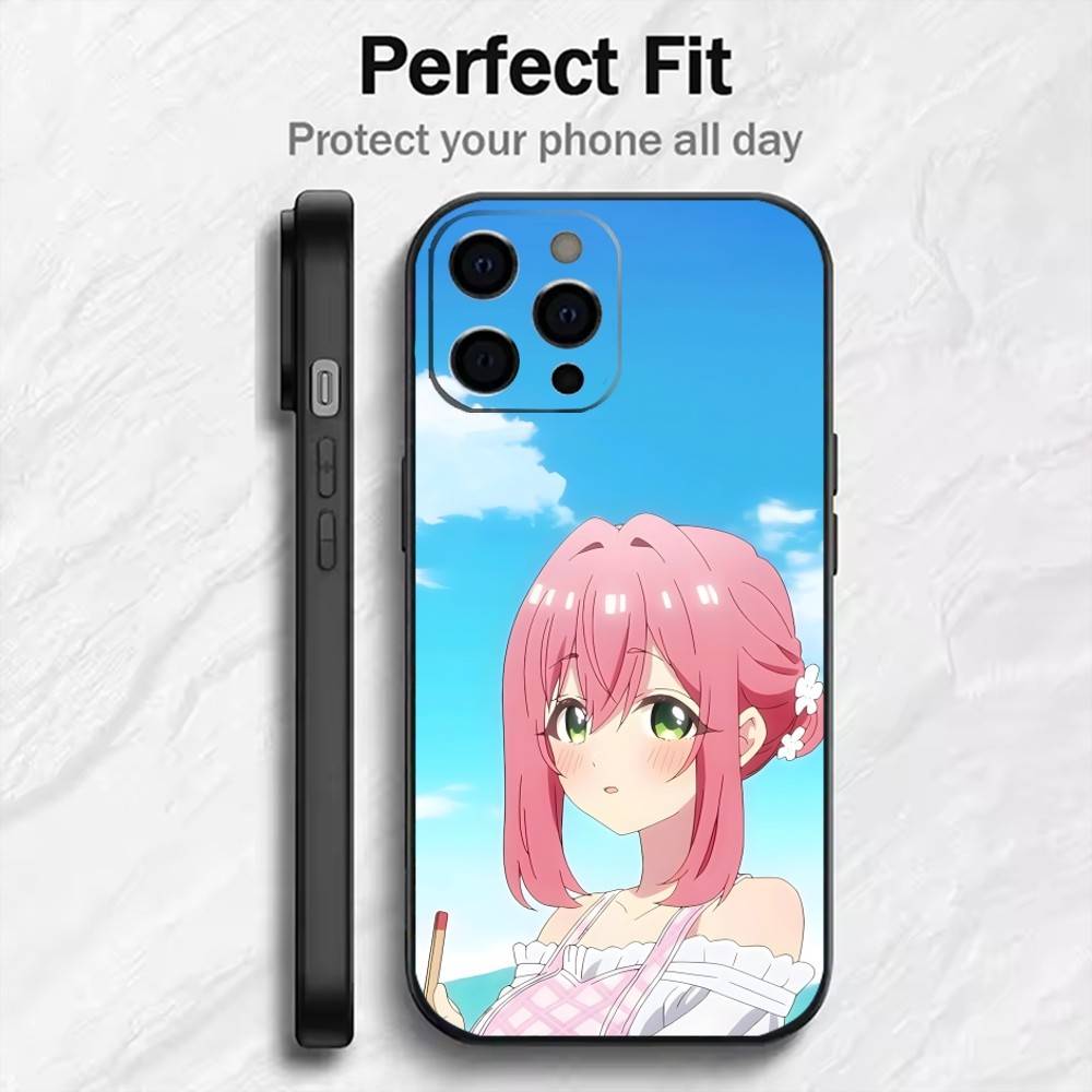 The 100 Girlfriends Hakari Anime Role Phone Case For iPhone17,16,15,14,13,12 Plus,Max Soft Silicone Black Cover