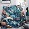 Marine Life Print Flannel Blanket,High Quality Comfortable for All Seasons,Home Decor,Warmth and Comfort,Perfect for Christmas Gifts