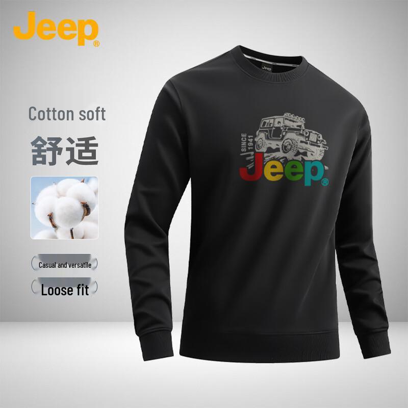 

Jeep Unisex American Style Loose Fit Crewneck Sweatshirt XL