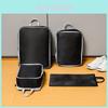 Stylish Multi-functional Travel Document And Cosmetic Storage Bag In Black And Gray