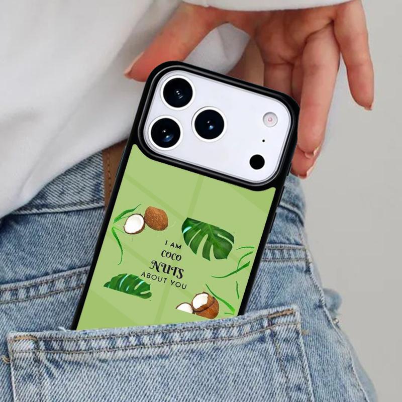 Summer Fruit Coconut On the Beach Phone Case for iPhone 17ProMax 12 13 14 15 16e 17 Pro Max Plus Air Cover