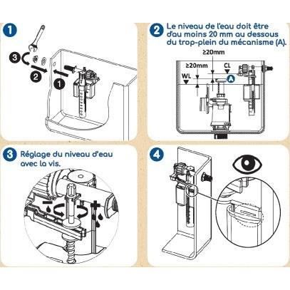 Robinet flotteur latéral pour réservoir WC apparent - ROUSSEAU - Certifié NF