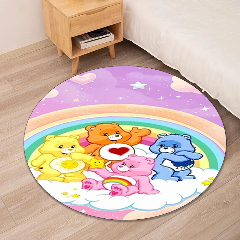 Bear Printed Round Rug Carpet Chair Rug Area Rug Entryway Doormats,for Office Chair Living Room Bedroom Kitchen Room.