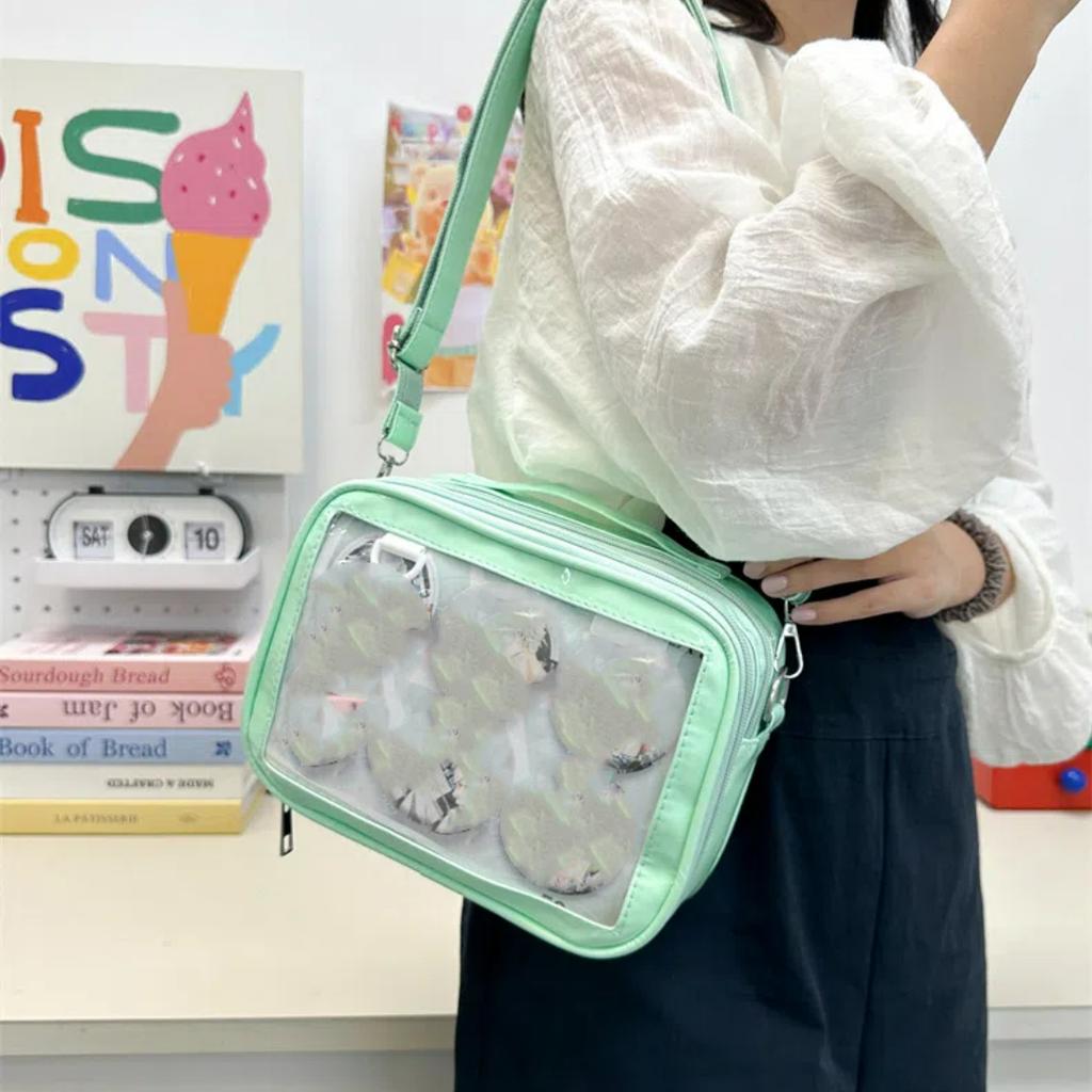 College Style High Aesthetic Transparent ulzzang Ita Bag Cute Girl Large Capacity Shoulder Bag Street Trend Y2K Crossbody Bag