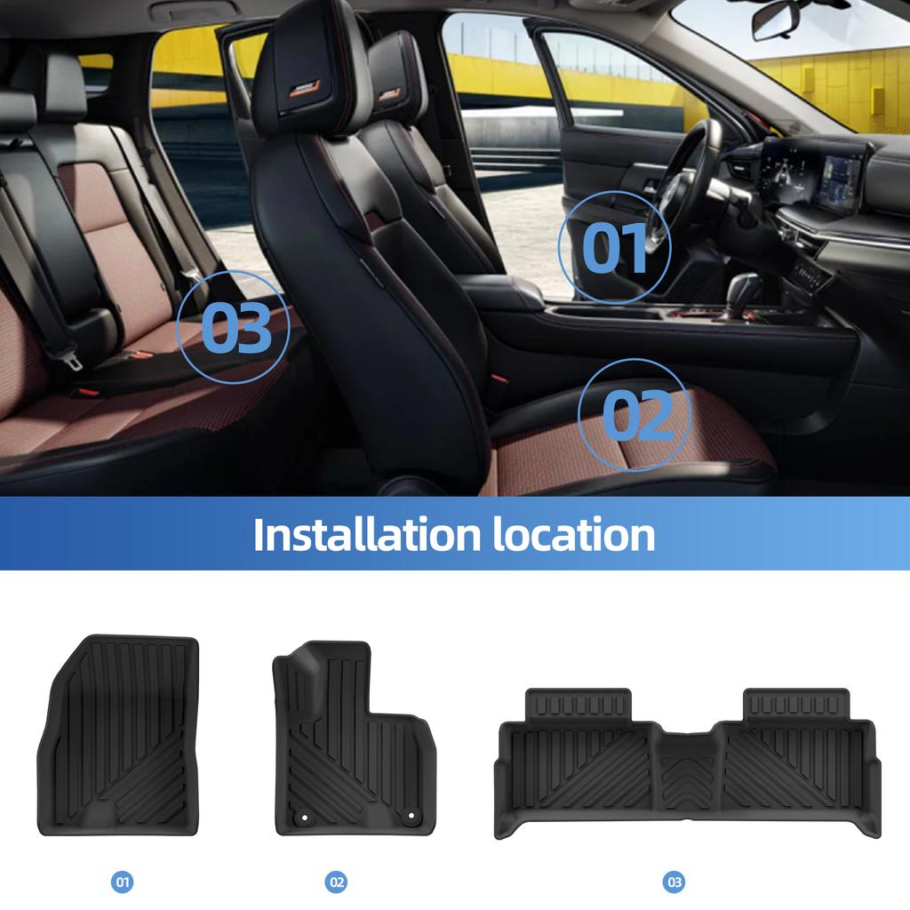Smabee RHD for Chery Jaecoo 5 EV 2025 2026 Car Floor Mats Cargo Liner Trunk Pad TPE 3D Foot Mat Black Right Hand Drive ygw1