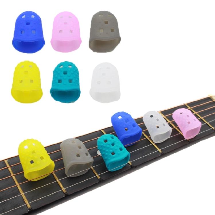 50Pcs Guitar Fingertip Protector NonSlip Breathable Fingertip Protection Covers Caps Silicone Guitar Finger Guards