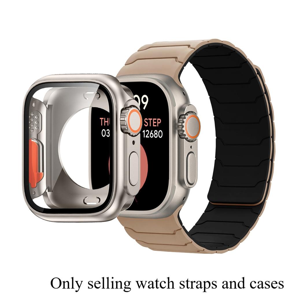Case+Band For Apple Watch 41 40 44 45 42 46mm Magnetic Strap Screen Protector For Iwatch Series 11 10 987 SE 654 Change To Ultra