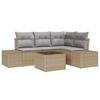 Garden Sofa Set with Storage Beige and Light Grey Poly Rattan