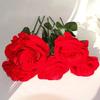 Red Velvet Flocked Rose Ring Box Ring Box Jewelry Holder Artificial Rose Flower Box Gift Box Display Case