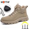 Work Boots Men Shoes High-top Safety Shoes Men Puncture-Proof Security Boots Steel toe shoes Indestructible Boots