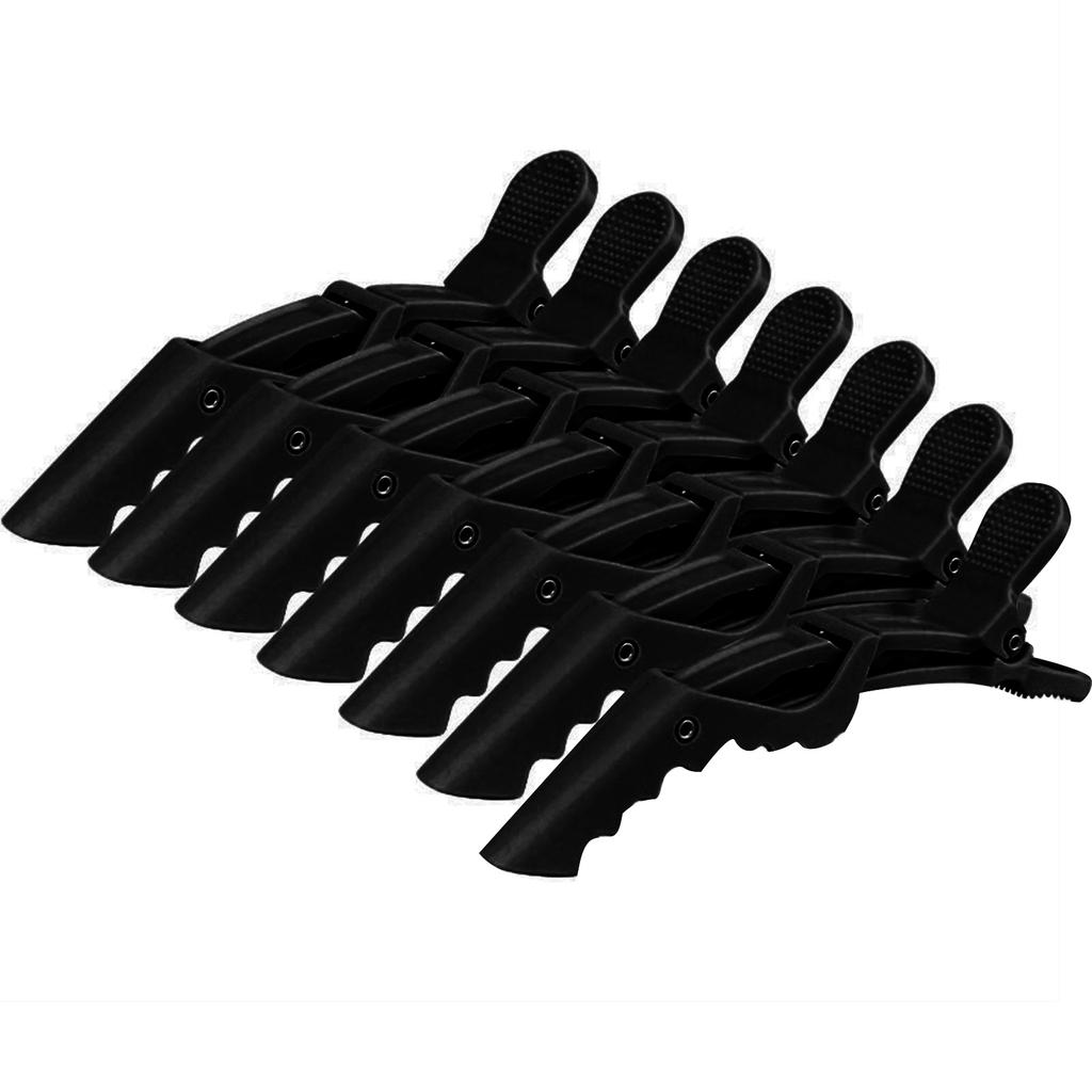 Pack Of 7 Neutral Alligator Double-Hinged Hair Clips For Women Hair Styling Professional Salon Use