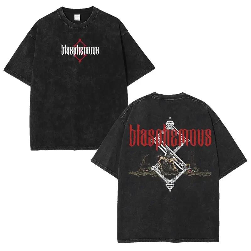 Blasphemous Spēles Vintage Mazgāta T-krekls Unisex