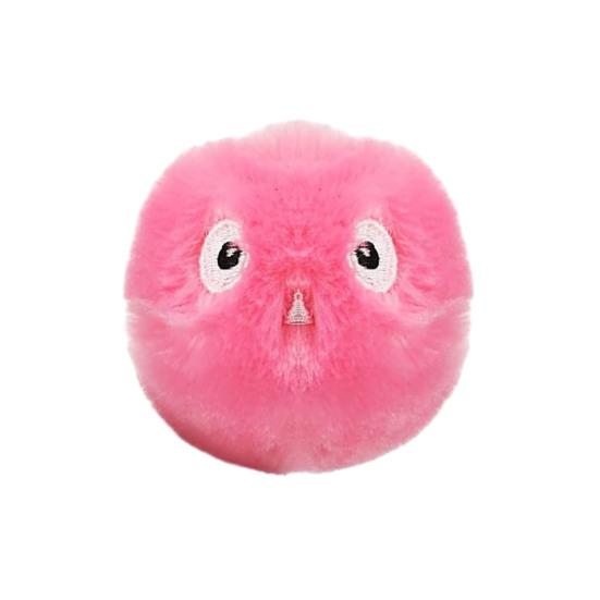 

Чирикающий мячик игрушка для кошек Пушистые плюшевые мячики со звуком Интерактивный помпон розовый