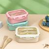 850ml podzielony lunch box przenośny o dużej pojemności mikrofalowy bento box z widelcem i łyżką pojemnik do przechowywania żywności do szkoły kemping