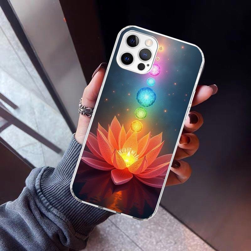 Yoga Chakra Spiritual Energy Universe Phone Case For iPhone 17 Air 11 13 Mini 14 15 Plus 16 12 Pro Max 16E SE 7 8 Pattern Soft T