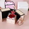 Rosen-Design Ewige Blume Schmuckschatulle Doppeltür Valentinstags-Geschenkbox Geschenkverpackung