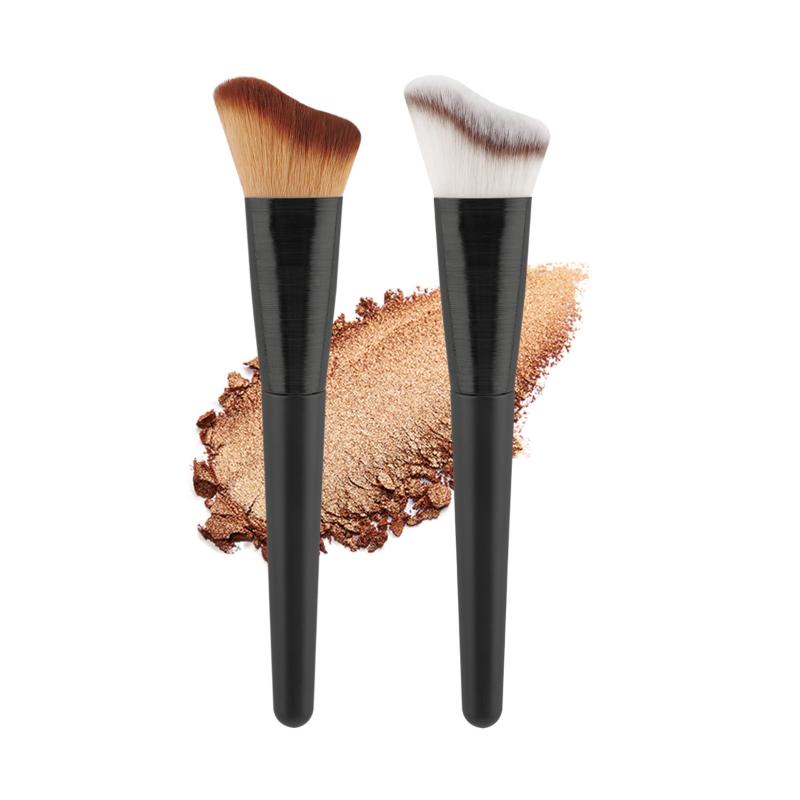 Foundation Pinsel Mit Wellenförmigem Kopf Zum Verblenden Von Flüssiger, Cremiger, Puder-Wangenknochen Kieferpartie, Große Premium Dichte Synthetische Borsten
