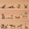 12 Pieces Chinese Zodiac Set Brass Figurine Vintage Birthday Gifts Animal Statue Mini Statues