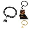 Pet Dog Chain Collar With Bone Tag Titanium Steel For Daily Use