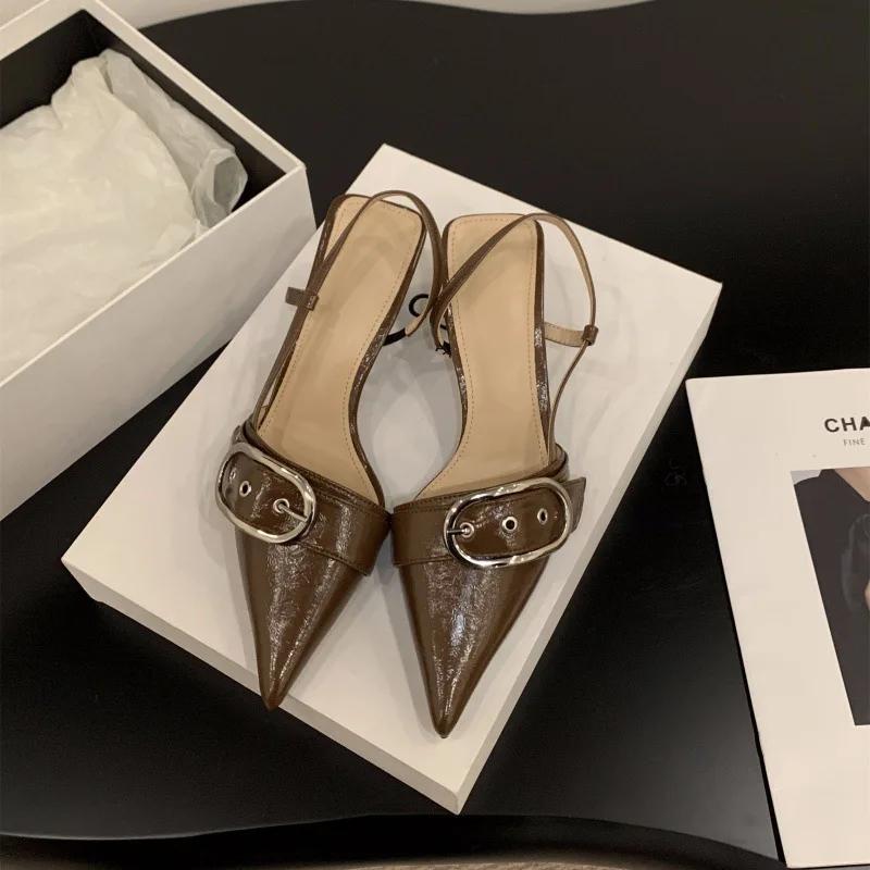 2024 New Sandals Women Pointed Toe High Heels Shoes Outdoor Elegant Dress Ladies Shoes