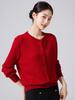 Women's 100% Pure Merino Wool Round Neck Cardigan Coat, Early Autumn 2026, Long Sleeve Sweater