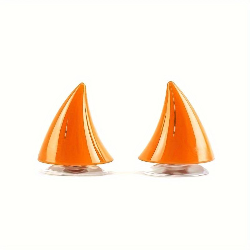 1 Paar Scooter- en Motorhelmen Duivelhoorns Decor Retro Eenvoudig te Gebruiken Zuignappen, Geschikt voor de Meeste Helmen Decoratie oranje