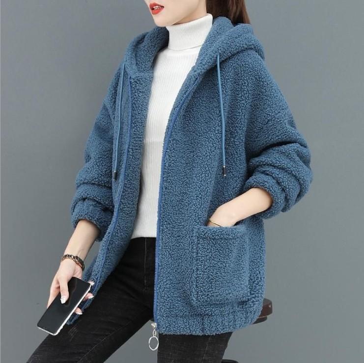 Women Coat Extra-Large Size Fat Mother Polar Fleece Jacket Autumn Winter Outwear Middle-Aged Overcoat Ladies Tops