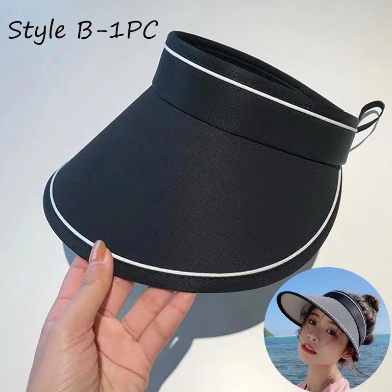 

Summer Empty Top Sport Cap Brim UV Protection Knitted hat Breathable Sun Outdoor Hat Korean Fashion Sunshade