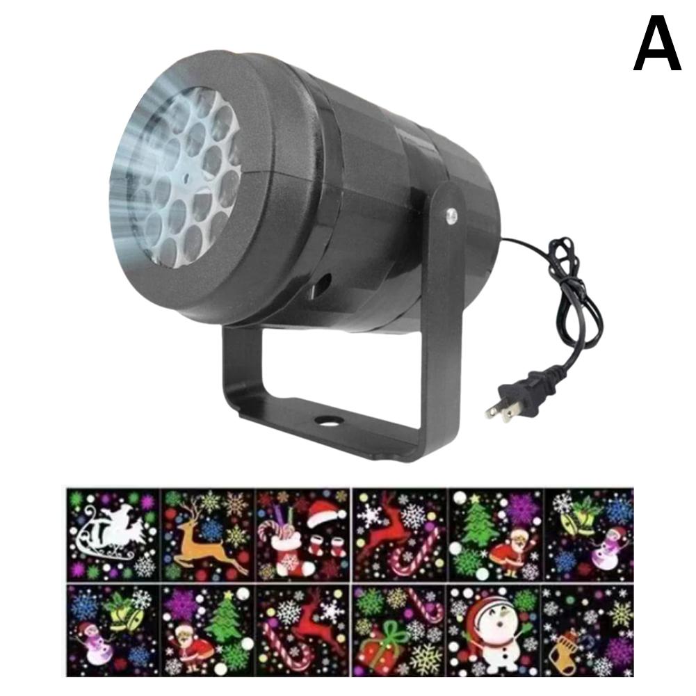 

Рождественские проекторные огни Праздничная светодиодная проекционная лампа 16 узоров вращающаяся проекционная лампа Рождественский декор Снежинка лазерный свет