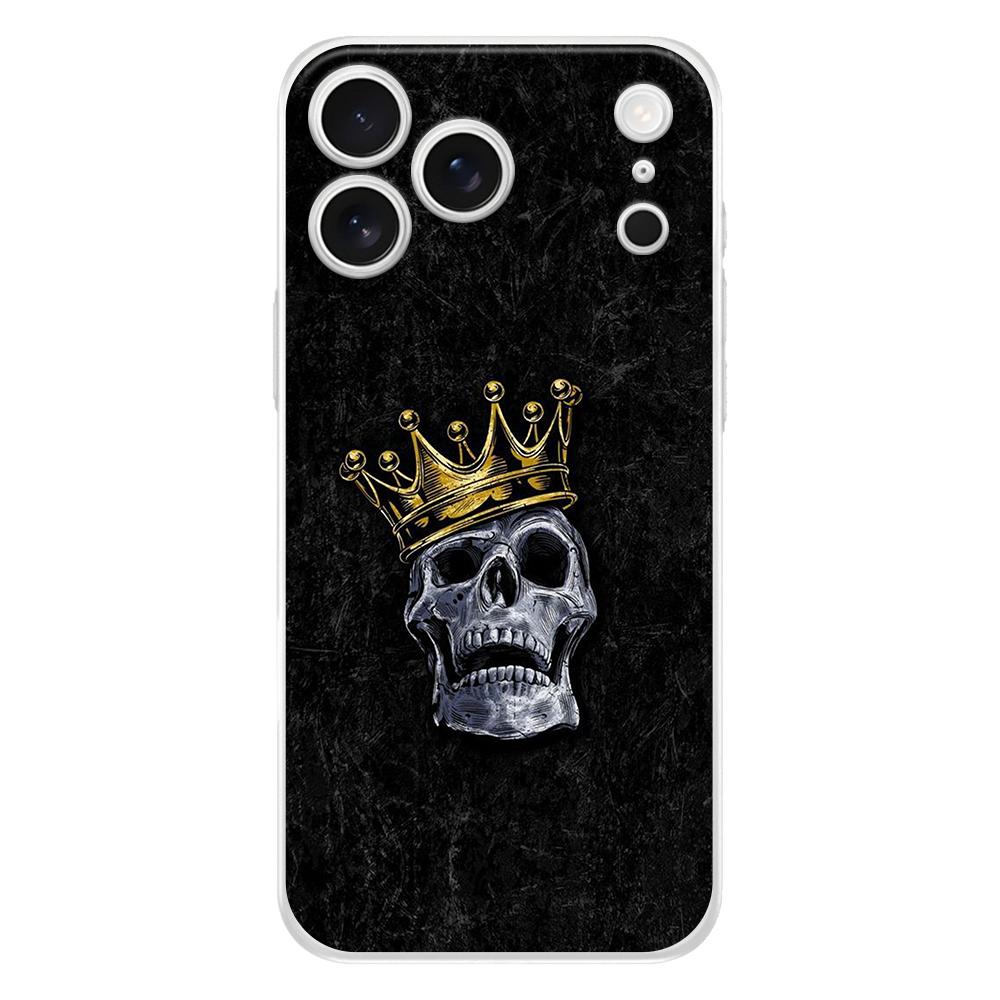 Soft Clear Phone Case For iPhone 17 Air 16E 16 11 15 14 Pro MAX 12 13 7 8 Plus SE Easter Cover Protection Hard Pink Purple Skull