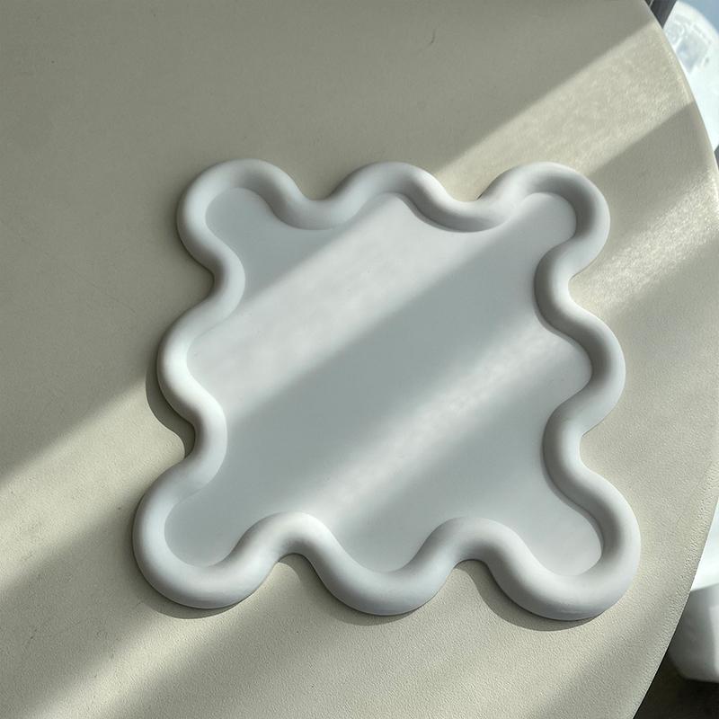 Nordic Style Irregular Storage Tray Sense Silicone Insulation Pad Coaster Thickened Placemat Square Home Desktop Decoration