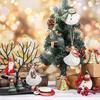 Rustic Xmas Party Supplies 16/24/32Pcs Christmas Wooden Ornaments, Flying Angels Decorations, Santa Claus Reusable Tree Tags Ornaments for Holiday
