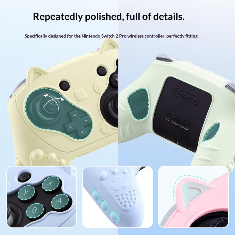 Silikon-Schutzhülle für Switch 2 Pro Controller Mit Daumenkappen Anti-Rutsch-Skin-Abdeckung Für Switch 2 Pro Gaming-Zubehör