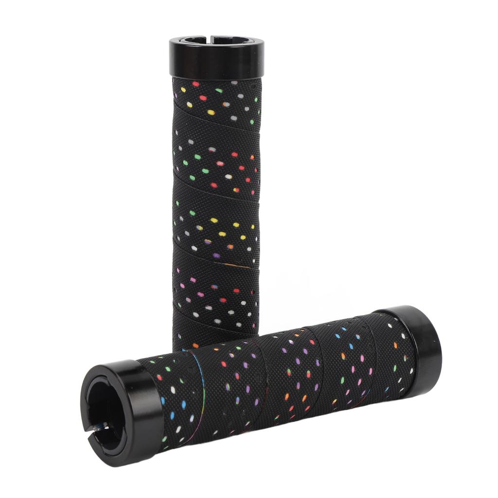 2er Set Fahrradlenkergriff-Set Anti-Rutsch Dual-Locking PU Bequemes Fahrradlenkergriff-Set 22,2 mm Schwarz mit farbiger Basis