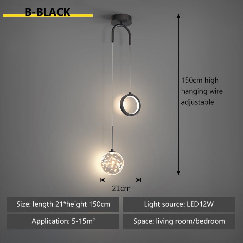 Modern LED Pendant Light Bedside Chandelier Creative Nordic Art Luxury Living Room Bedroom Study Long Line Small Pendant Lamps