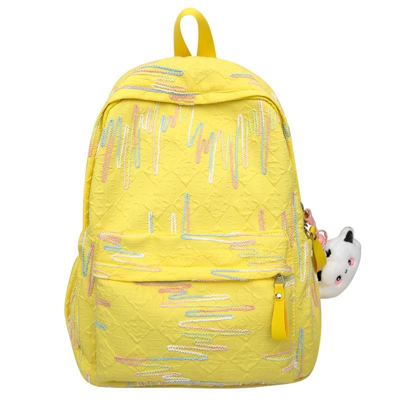

Весенне-летняя школьная сумка женская новый рюкзак для учеников начальной школы нишевый для досуга учеников средней школы кампусный рюкзак Small without pendant жёлтый