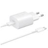 Samsung 25W Mains Charger EP-TA800EWE USB-C with Samsung EP-DA705BWE USB-C / USB-C Cable Replacement Packaging - White
