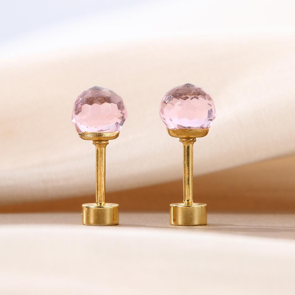 Color Zircon Simple Dopamine Earrings Light Luxury Design Style Niche Fashion Temperament Earrings