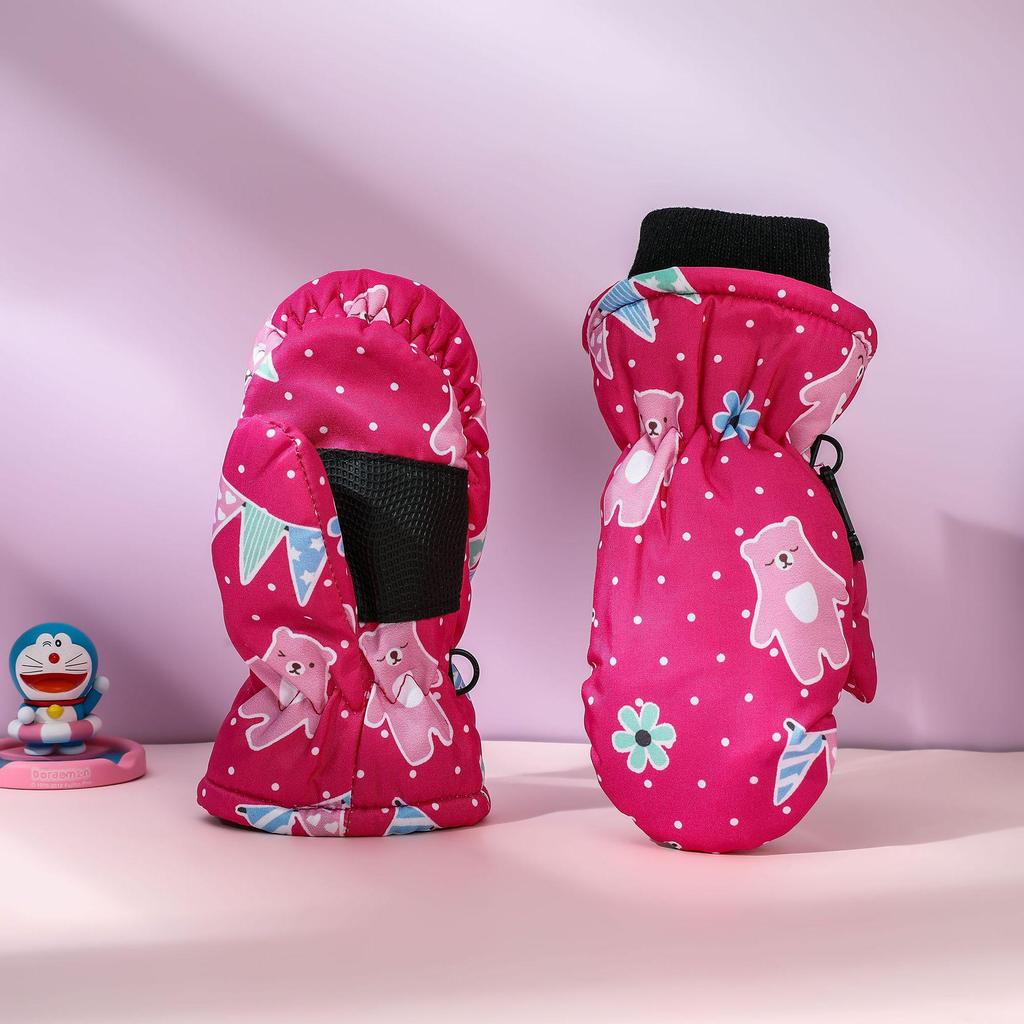 Premium Children's Fleece Ski Gloves - Warm, Thick, Non-Slip Winter Outdoor Gloves for Kids and Babies