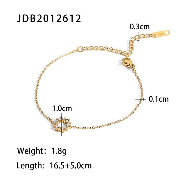 Youthway Stainless Steel Cubic Zirconia Bracelet 18k Gold PVD Plated Colored Crystal Zircon Jewelry For Women Men Gift Brazalete