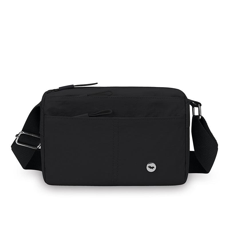 Водоотталкивающая многосекционная сумка Легкая маленькая квадратная сумка Сумка через плечо для для женщин Однотонная сумка кроссбоди чёрный 1330₽