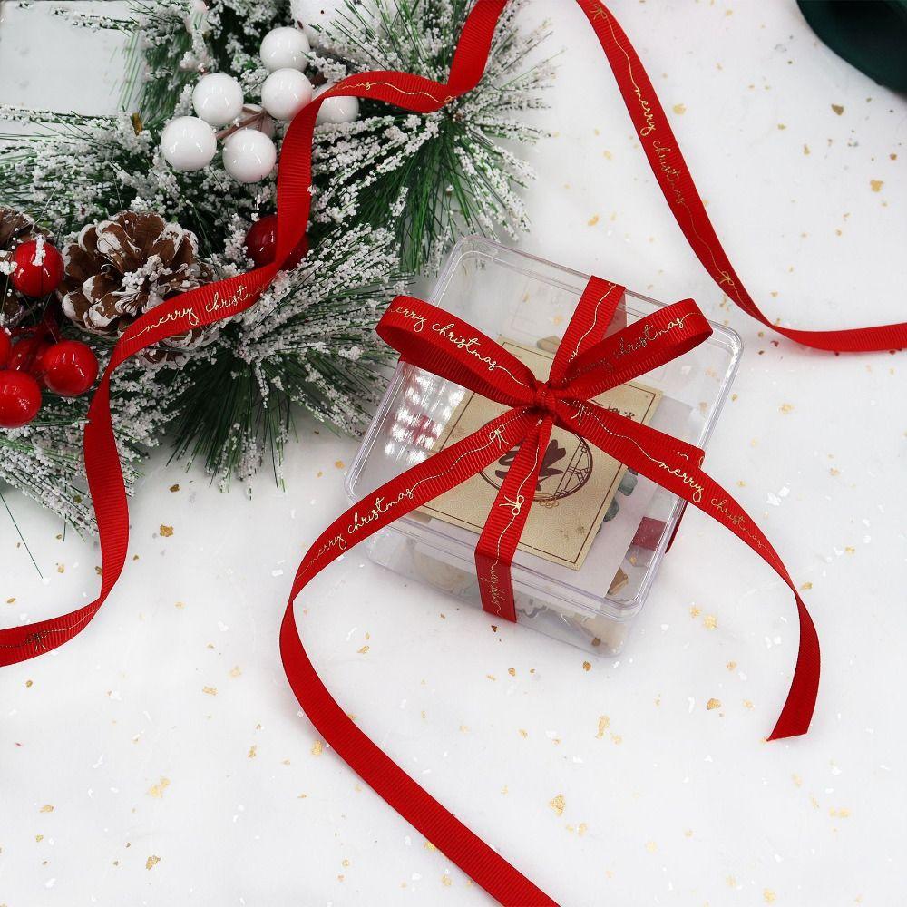 New 4.5 Meter Christmas Ribbon Ployester DIY Crafts Printing Ribbon Handmade Christmas Decoration Xmas Gift Wrapping Ribbon