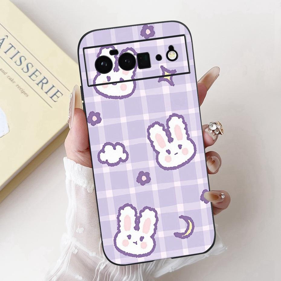 Beautiful Floral Painting Phone Case For Google Pixel 6 Pro 6a Black Silicone Soft Cover For Google Pixel6 6a 6Pro Cases Bumpers