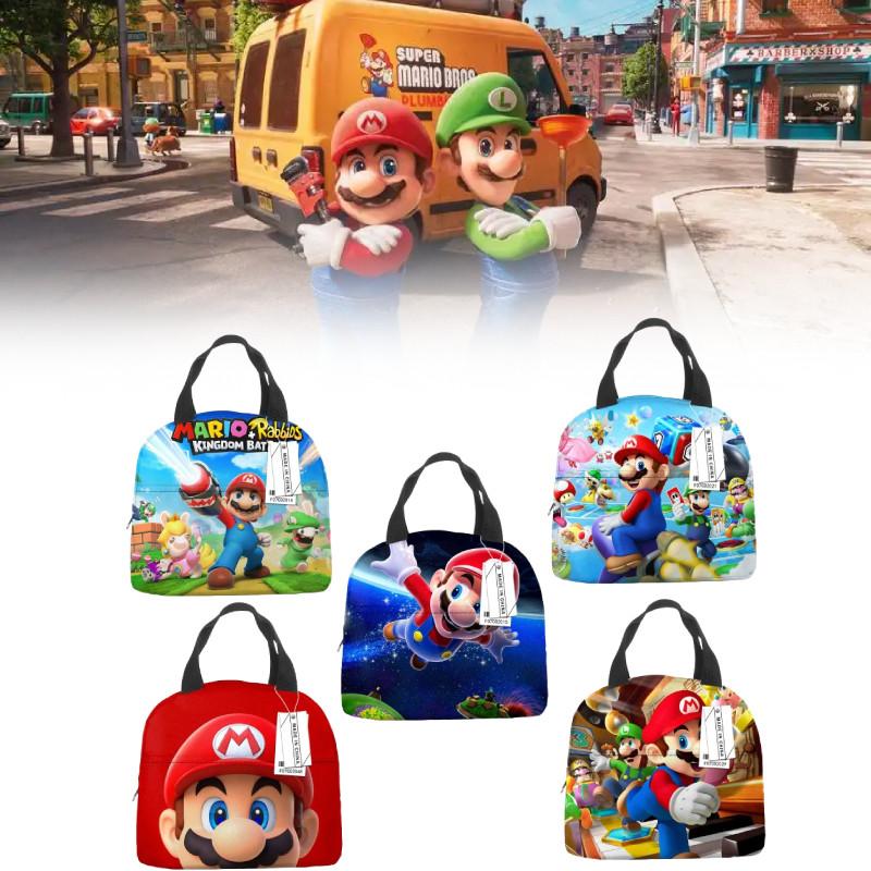 Bros Mario Super Lunch Bag Insulated Food Handbags Case For School Picnic Gifts