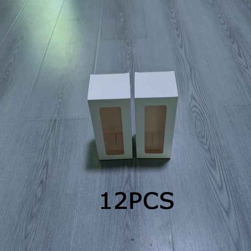 

WTEMPO Rectangular Clear Window White Gift Boxes DIY Foldable Paper Presents Packaging Boxes Ideal for Storing and Gifting Delicate Items 8.5*8.5*20cm*12pcs белый