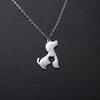 Cazador Dog Cat Animal Pendent Cute Kitten Necklace Gold Color Stainless Steel Chain Necklaces for Women Birthday Gift Jewelry